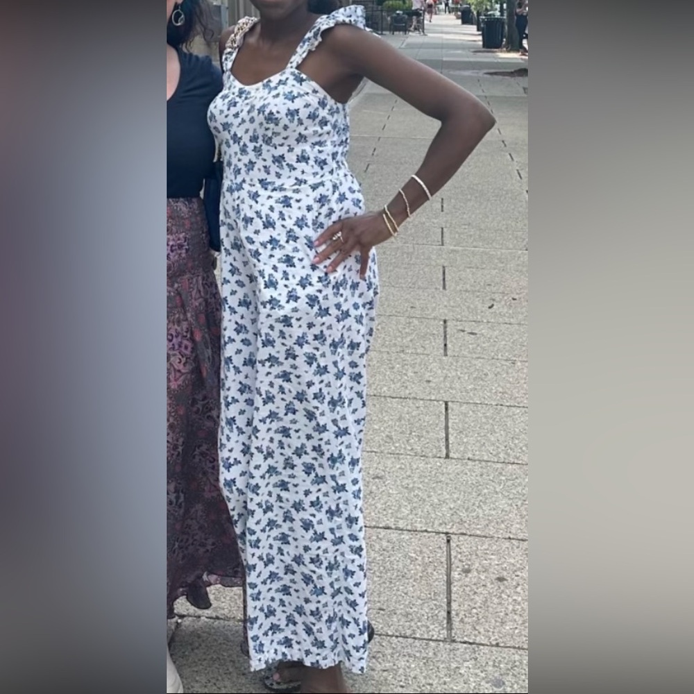 ASOS Miss Selfridge Floral Summer Spring Vacation Jumpsuit w/ pockets Size 6 💙🤍 - Picture 8 of 12